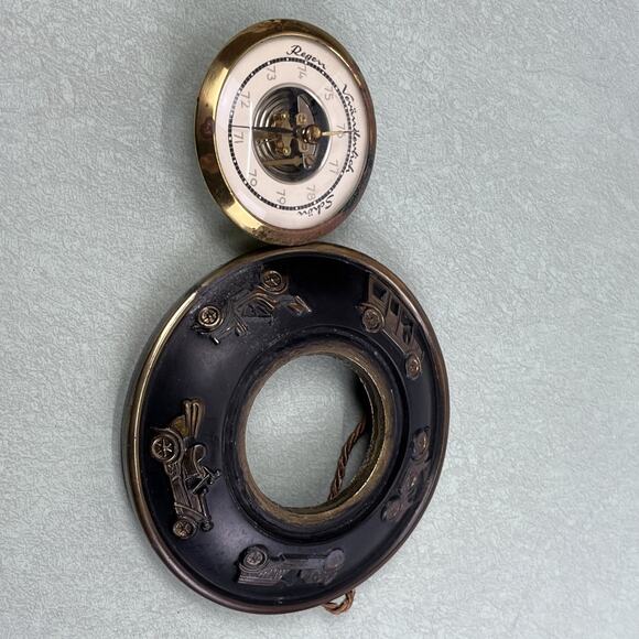 Vintage Aneroid Barometer Solid Brass & Glass German Car Themed - Picture 5 of 7